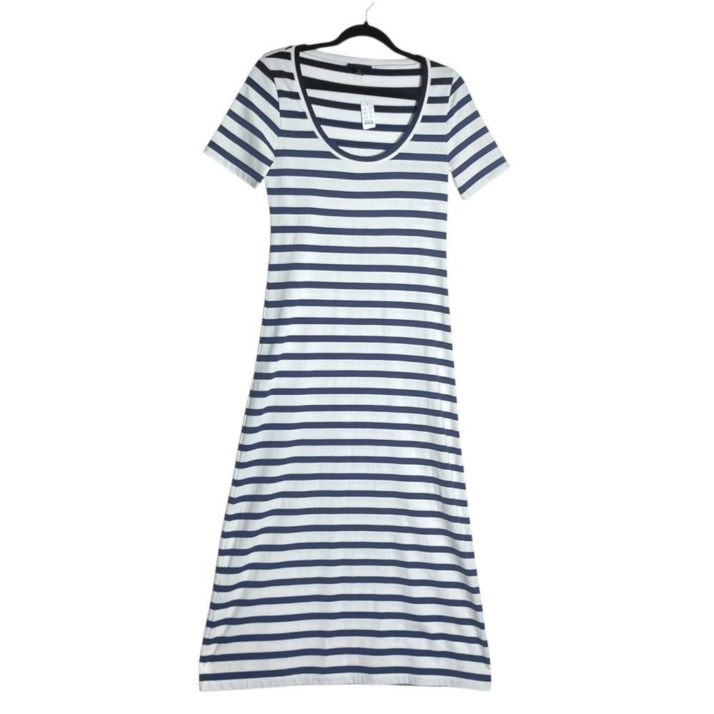 J.Crew Re-Imagined Striped Cotton Maxi Dress Navy White XS BG216